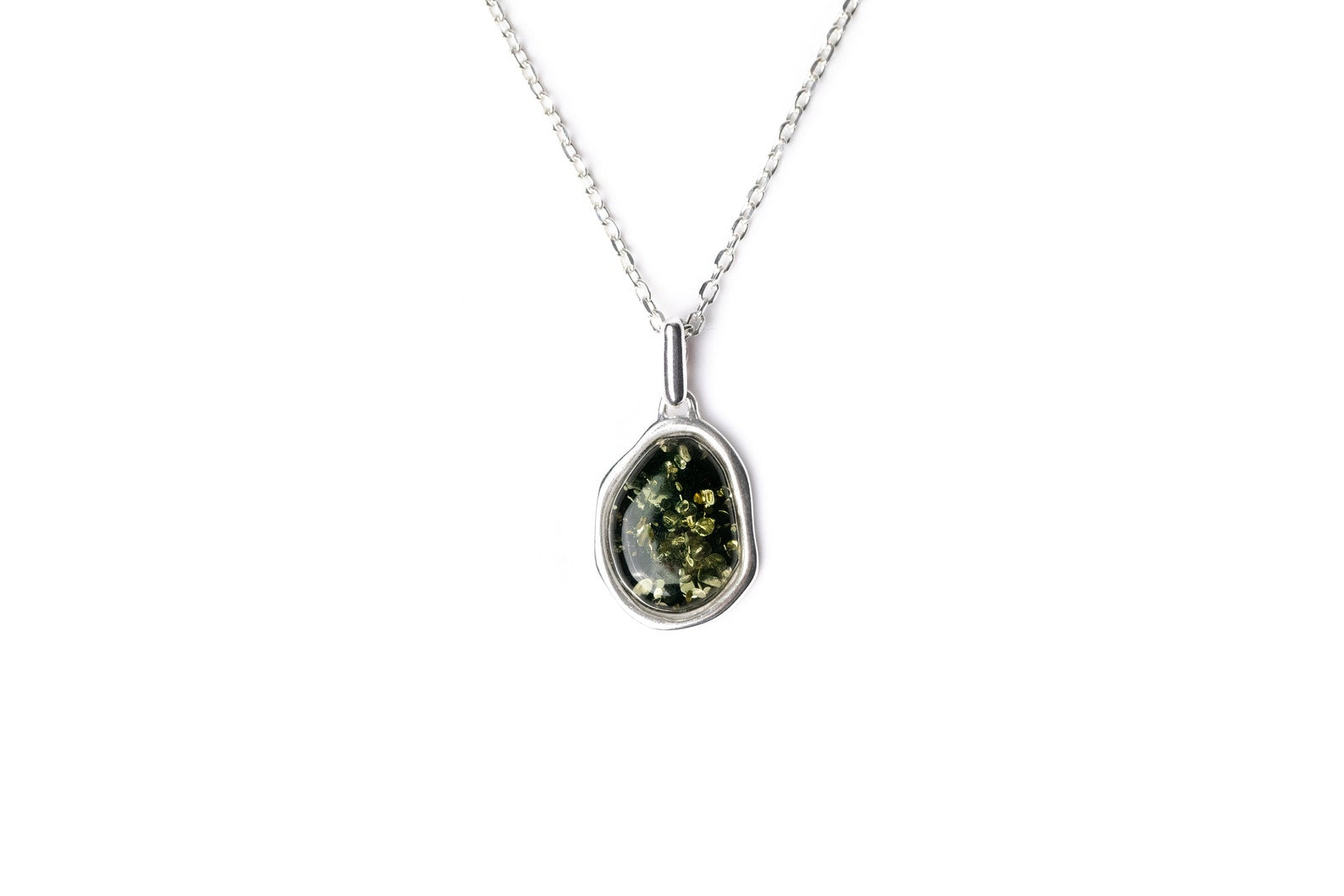 Green Amber ELEMENT Pendant Necklace - Selectique