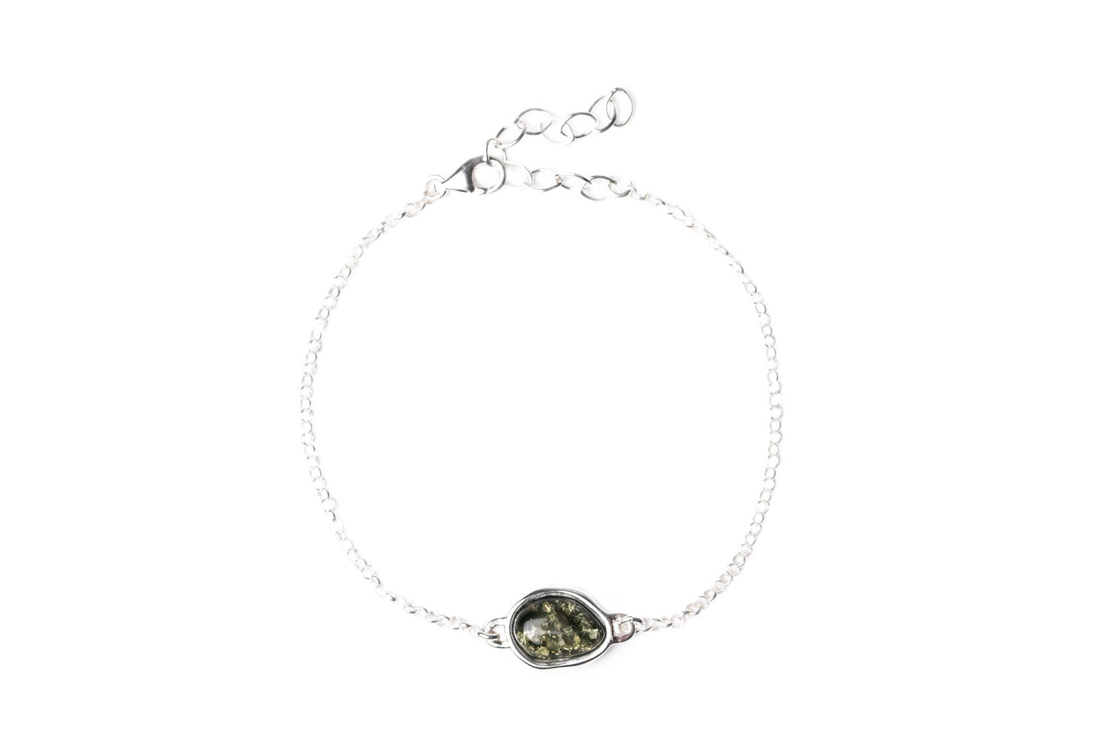 Green Amber ELEMENT Link Chain Bracelet - Selectique