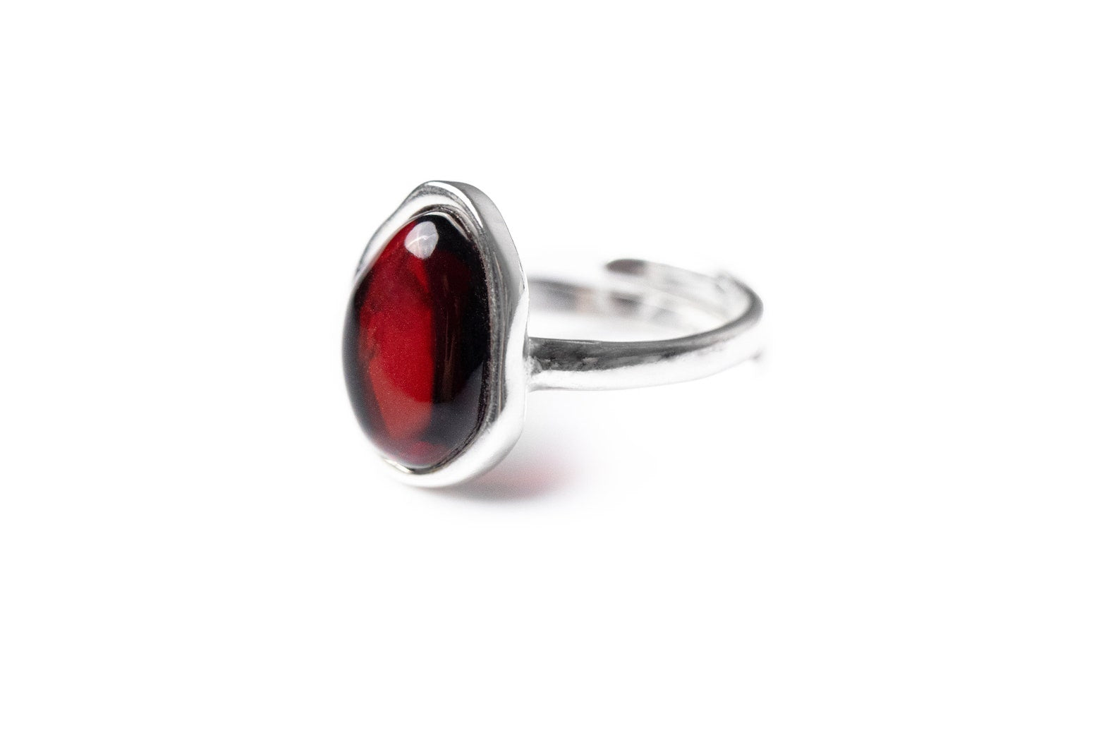 Cherry Amber ELEMENT Solitaire Adjustable Ring - Selectique