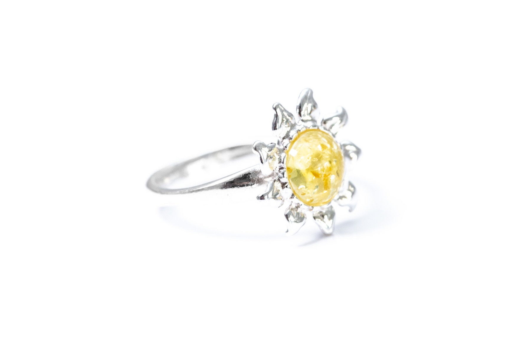 Citrus Yellow Amber Sun Ring - Selectique