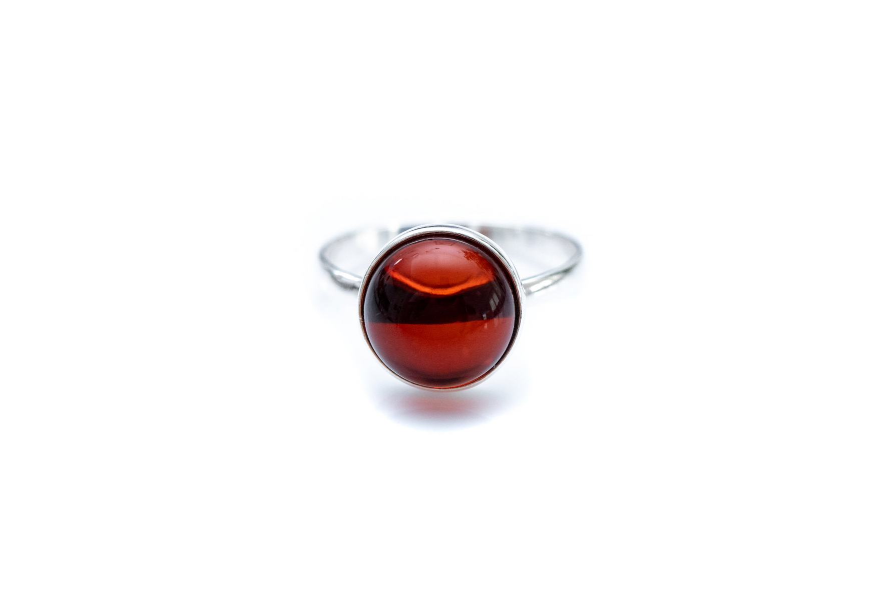 ESSENTIALS Cherry Red Amber Solitaire Ring - Selectique