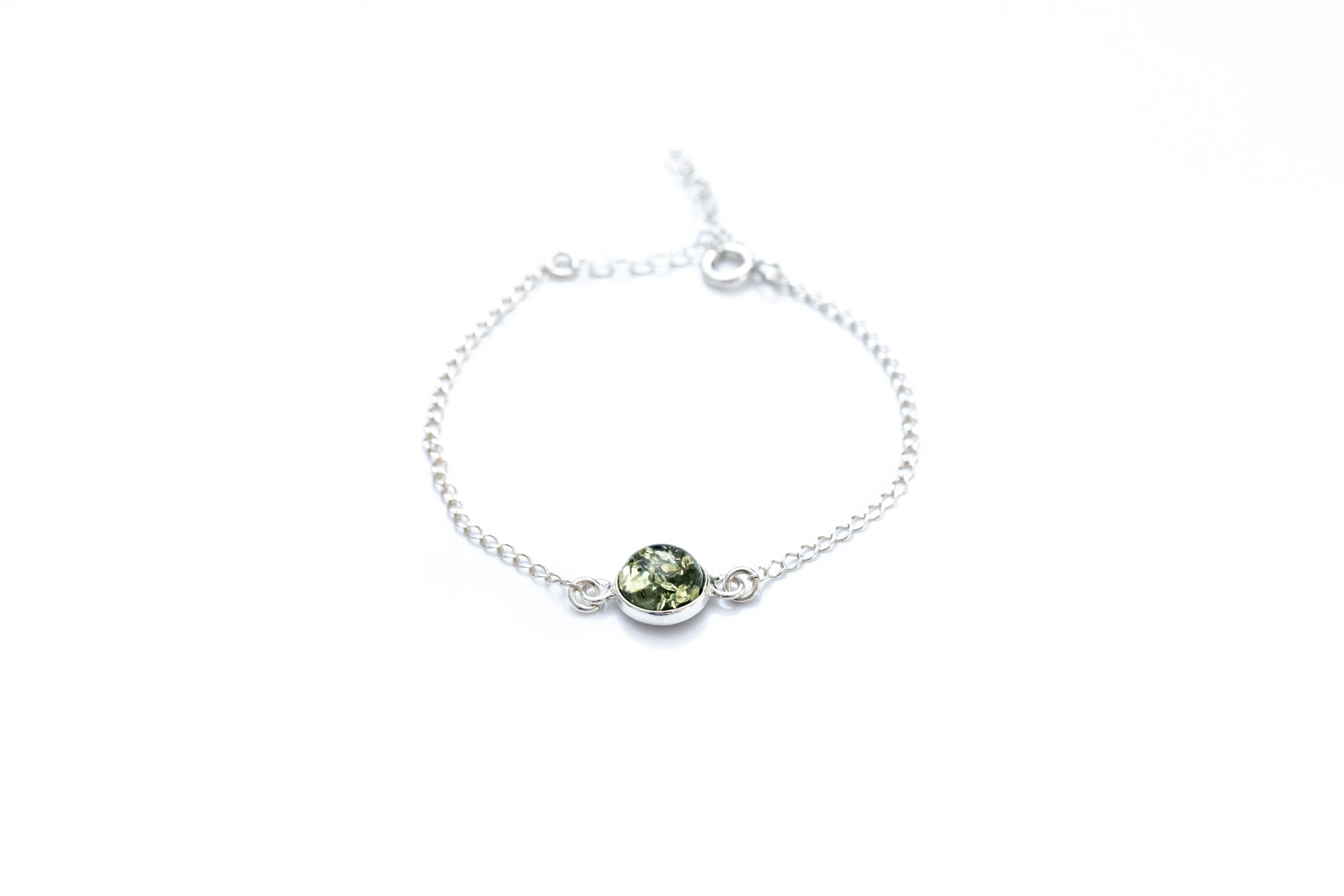 ESSENTIALS Green Amber Link Chain Bracelet - Selectique