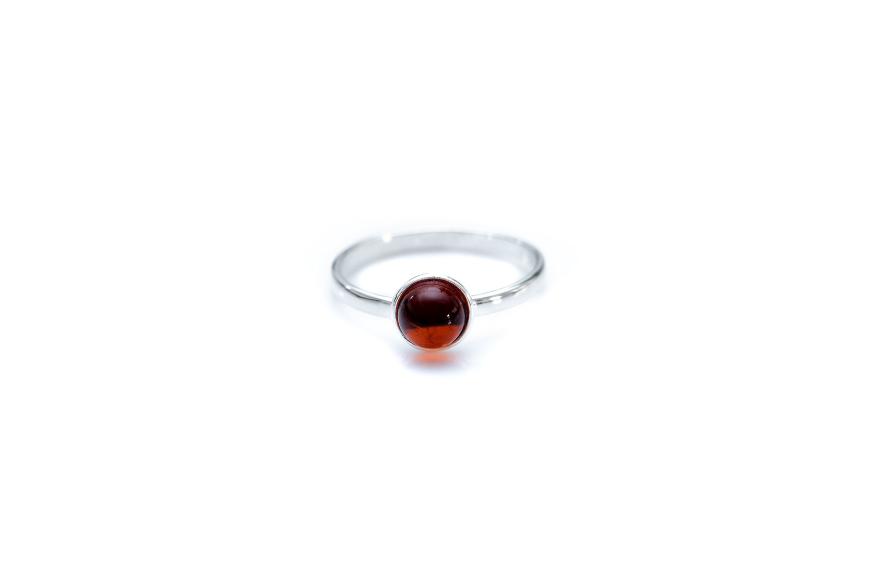 ESSENTIALS Mini Cherry Red Amber Stacking Ring - Selectique