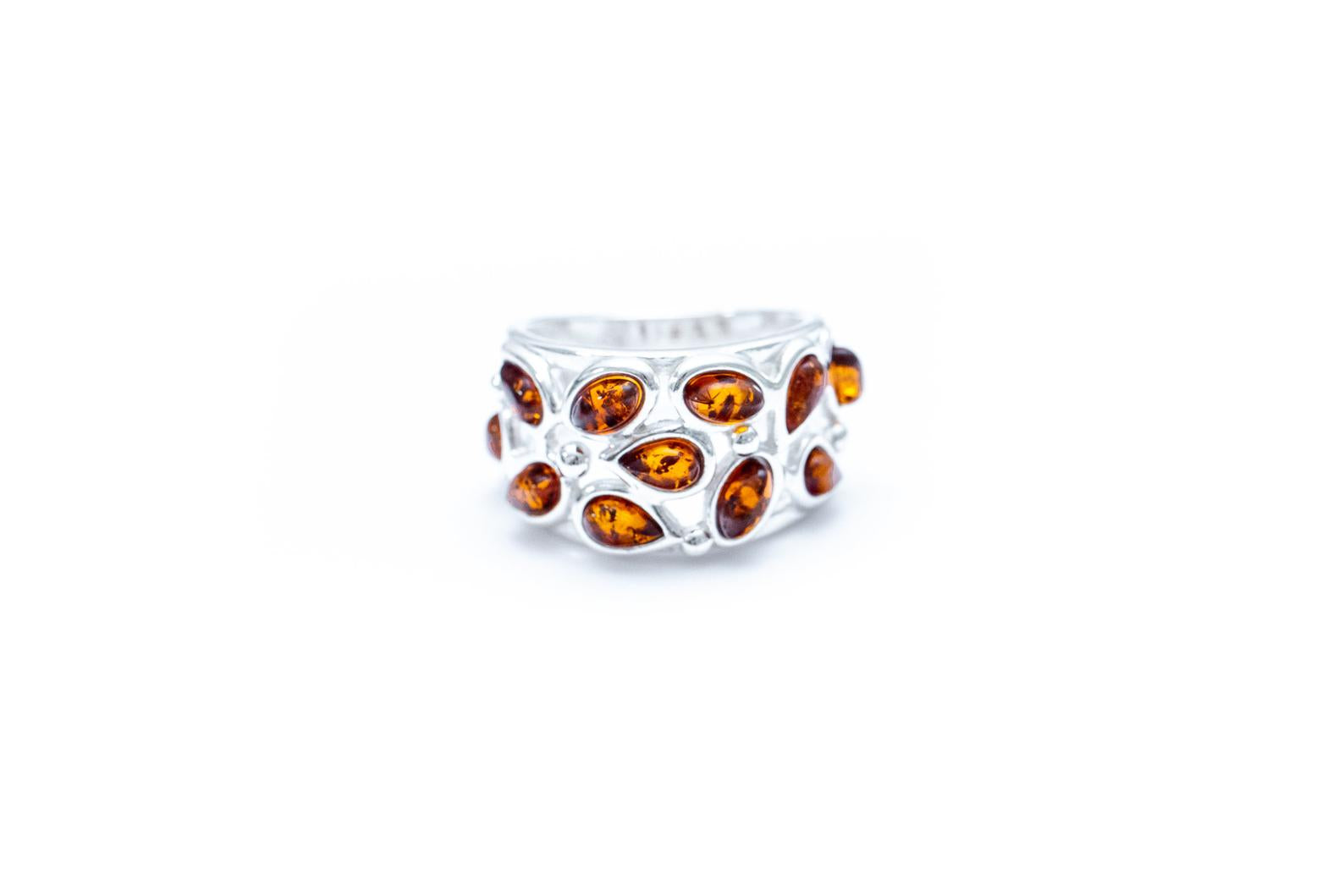 Floral Amber Cuff Ring - Selectique