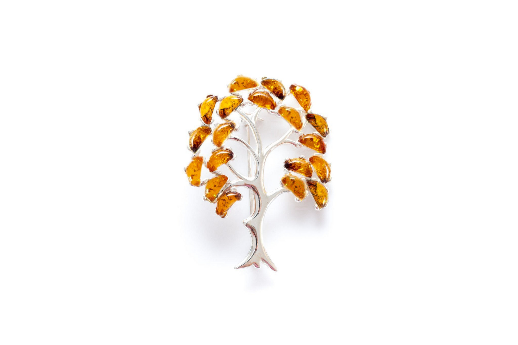 Large Amber Tree Brooch - Selectique