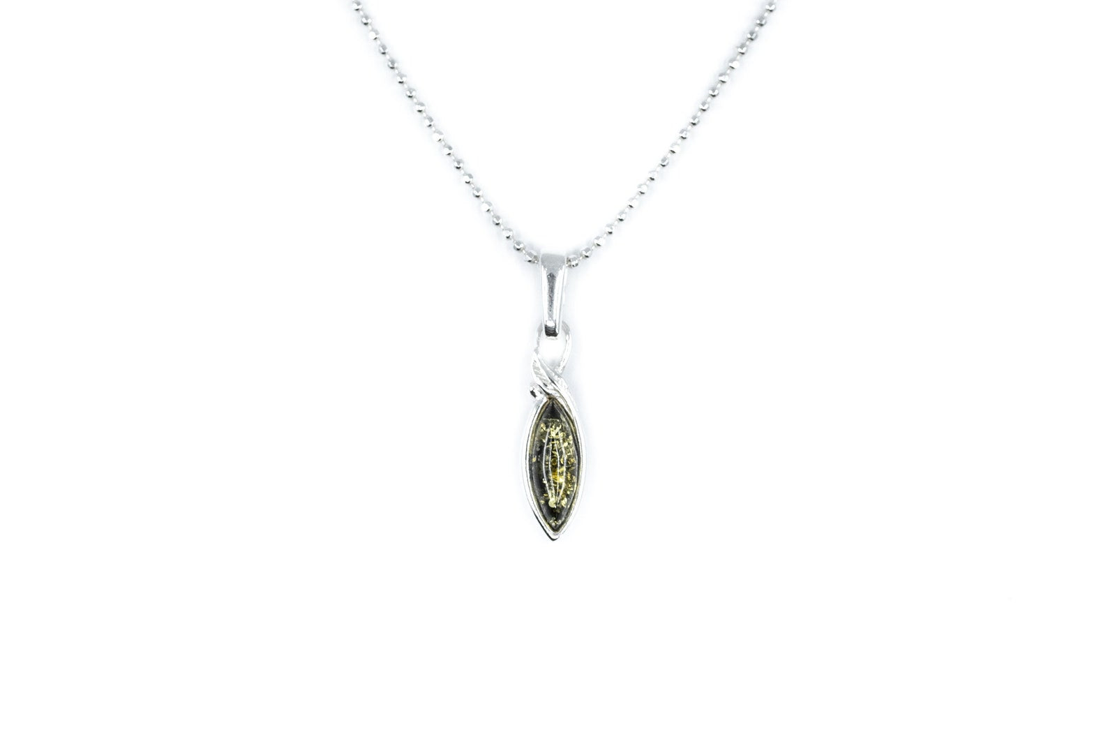 Minimal Leaf Green Amber Pendant - Selectique