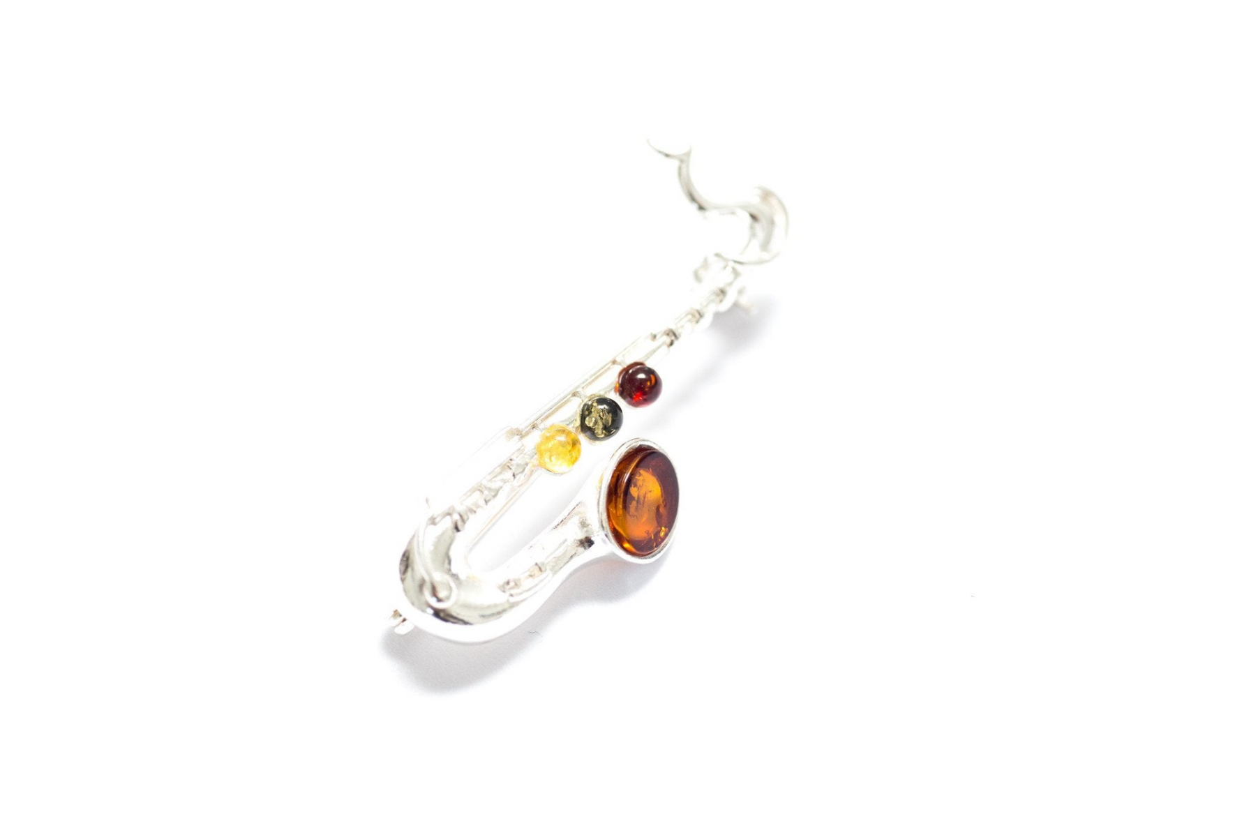 Multi Amber Saxophone Brooch - Selectique