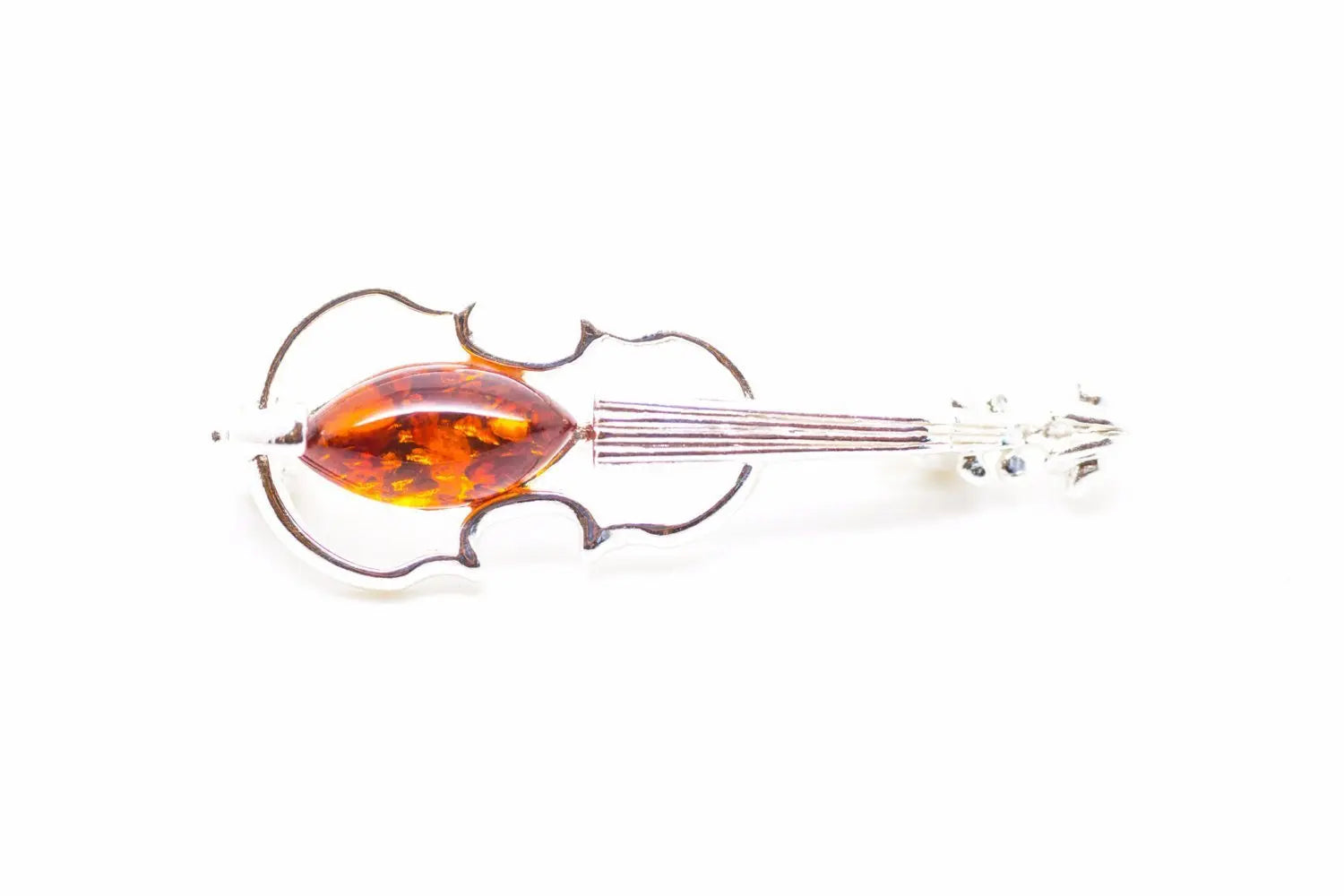 Classic Amber Violin Brooch - Selectique