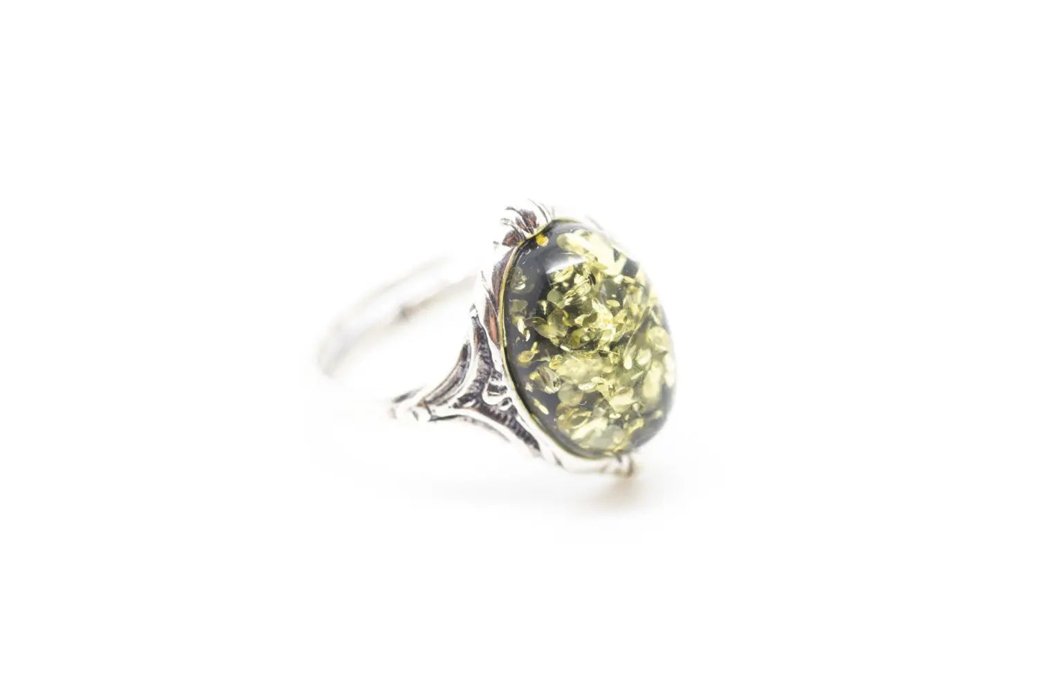 Boho Green Amber Ring - Selectique