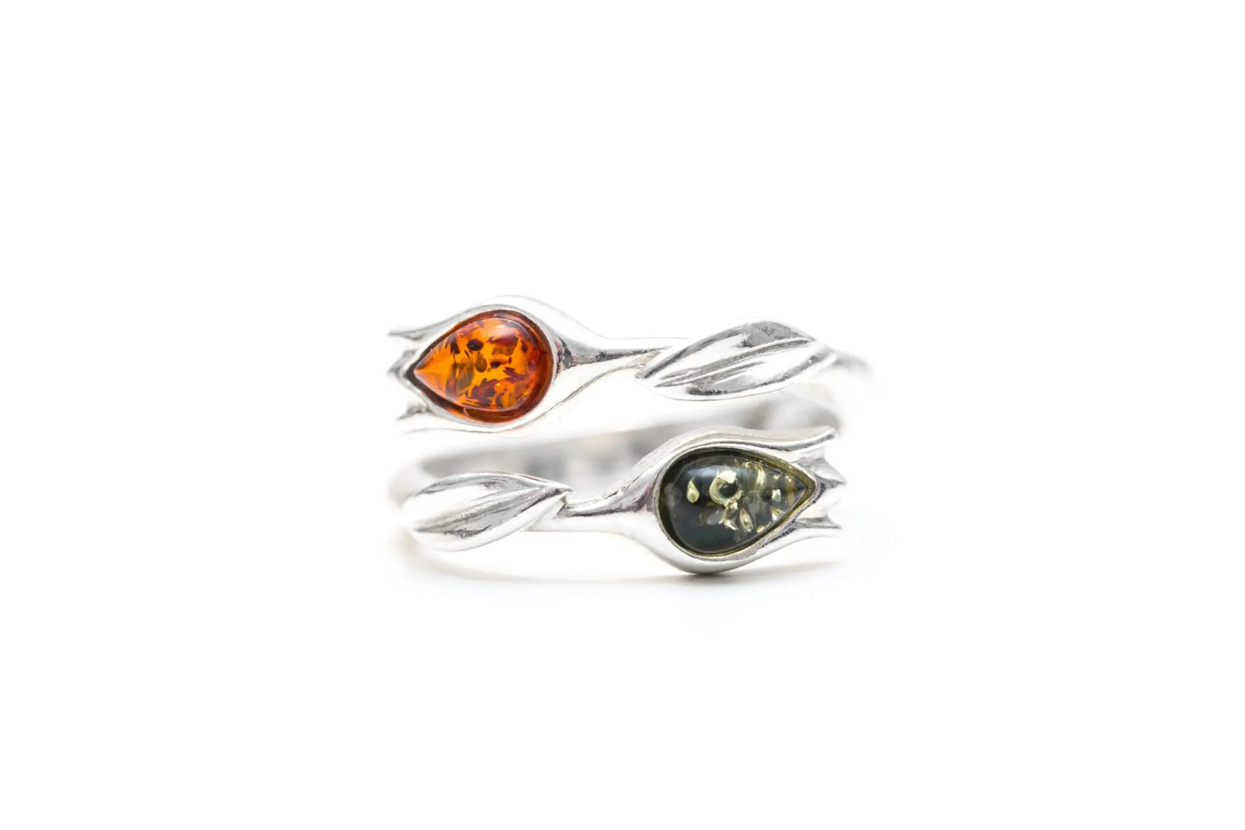 Two Tone Amber Tulip Ring - Selectique