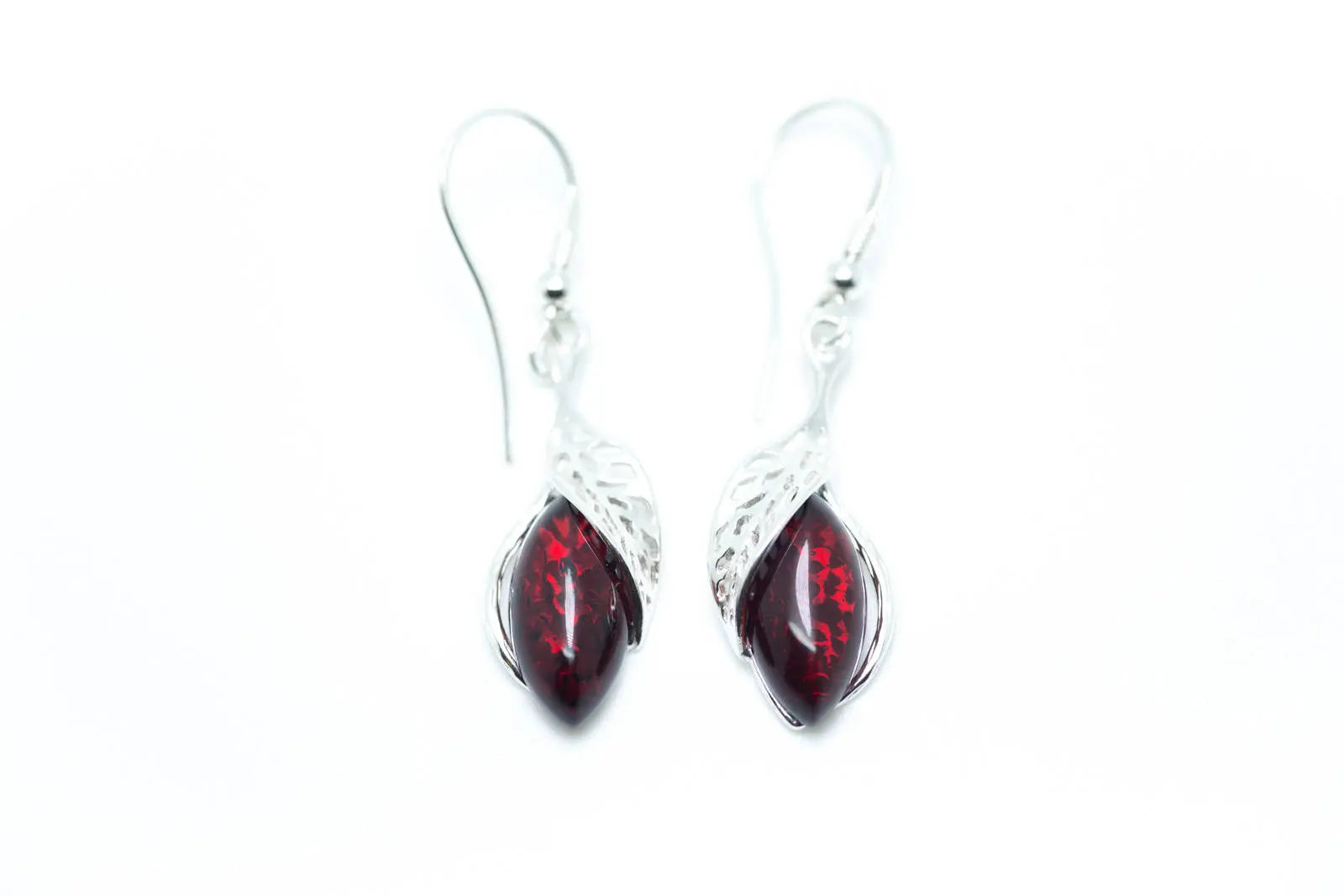 Fancy Top Cherry Red Dangle Earrings - Selectique