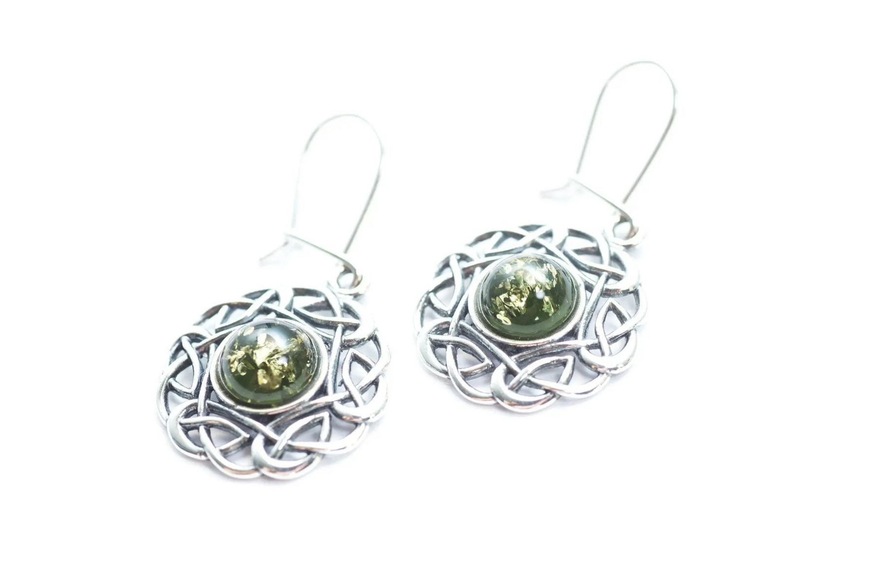 Green Celtic Pattern Earrings - Selectique