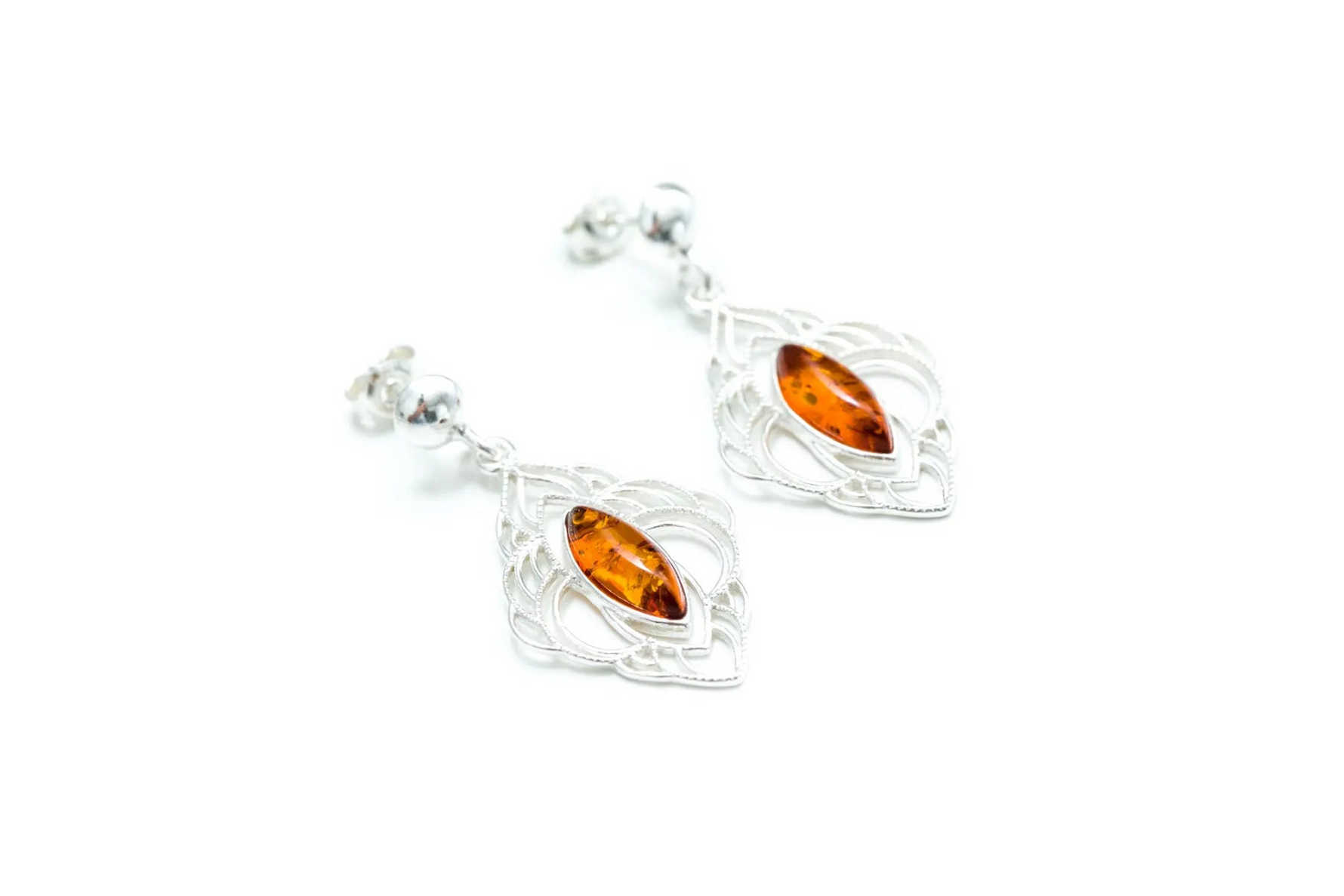Chandelier Frame Baltic Amber Earrings - Selectique