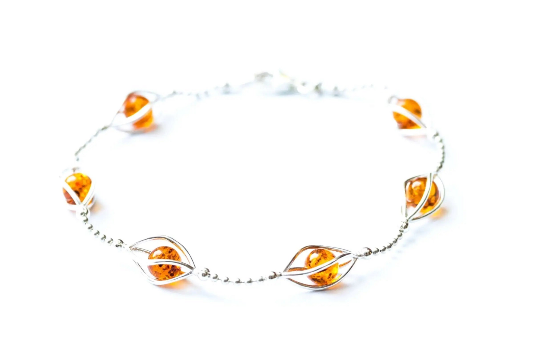 Modern Caged Amber Spheres Bracelet - Selectique