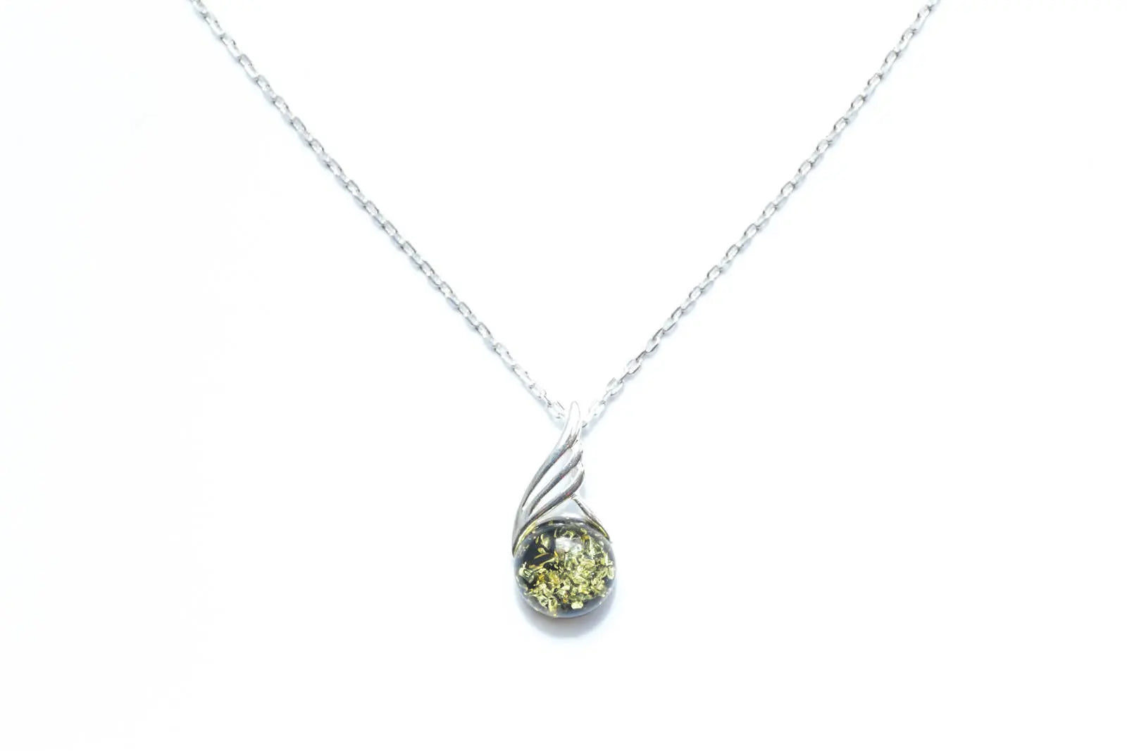 Green Amber Orb Pendant - Selectique