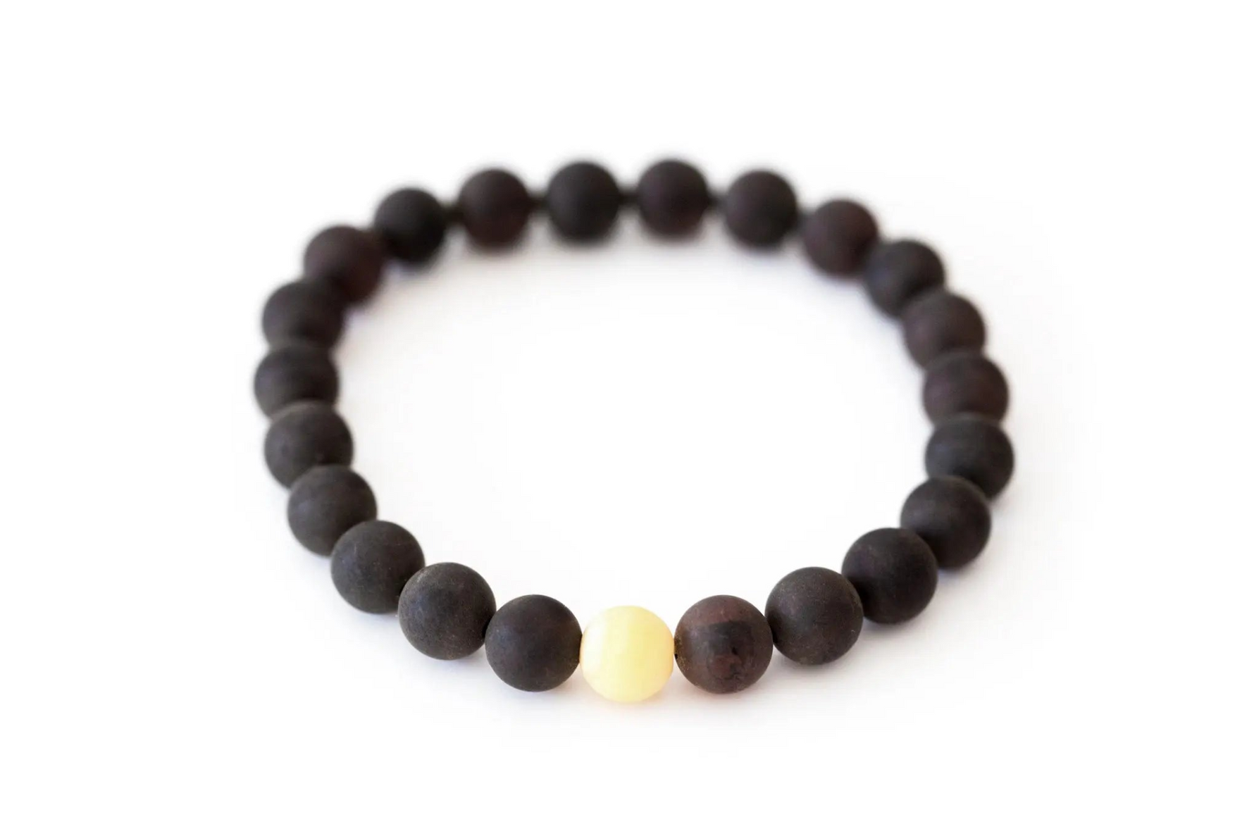 Matte Dark Amber with Butterscotch-Accent Bracelet - Selectique