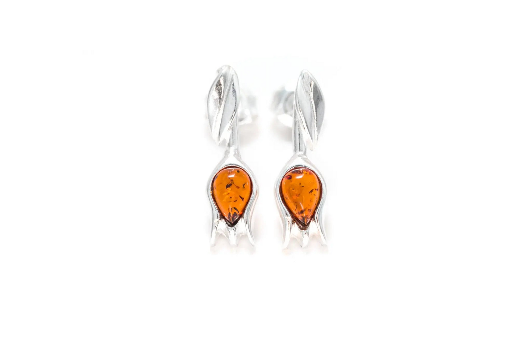 Amber Tulip Stud Earrings - Selectique