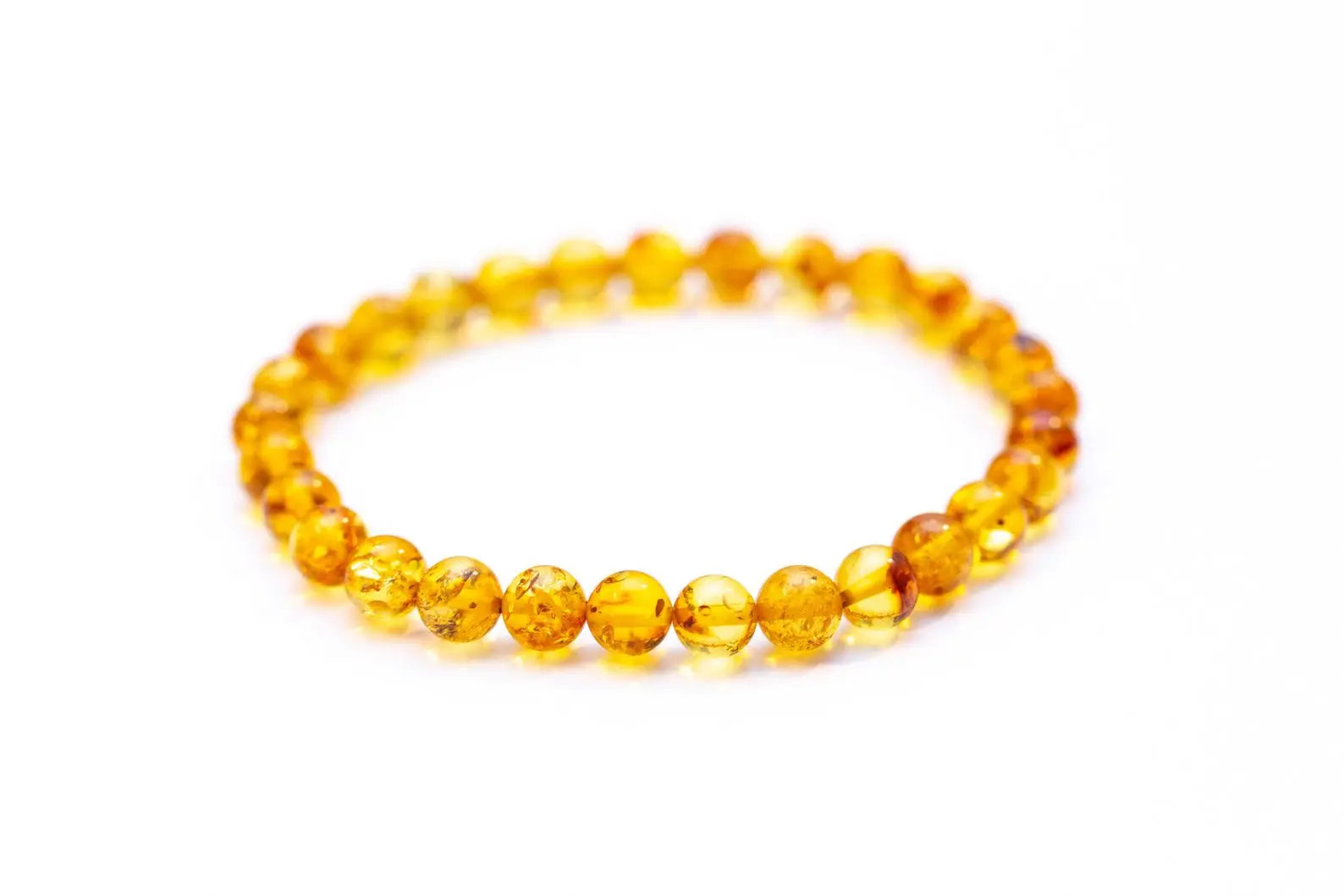 Honey Amber Sphere Bead Bracelet - Selectique