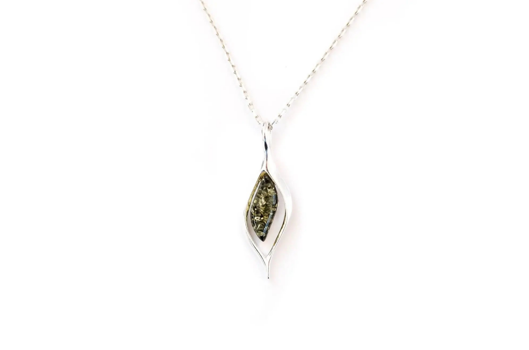 Green Amber Droplet Pendant - Selectique