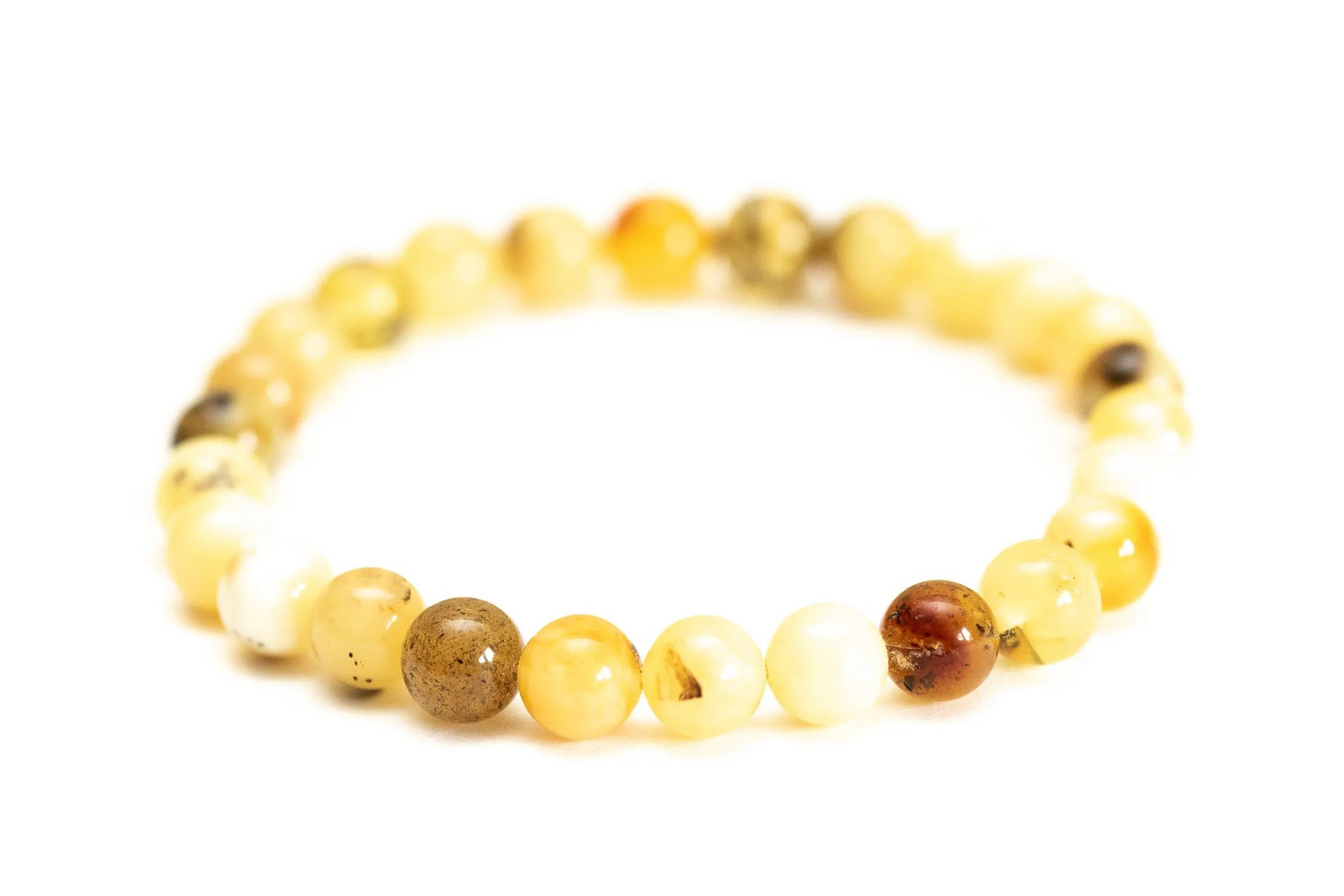 RAW Mixed Amber Sphere Bead Bracelet - Selectique