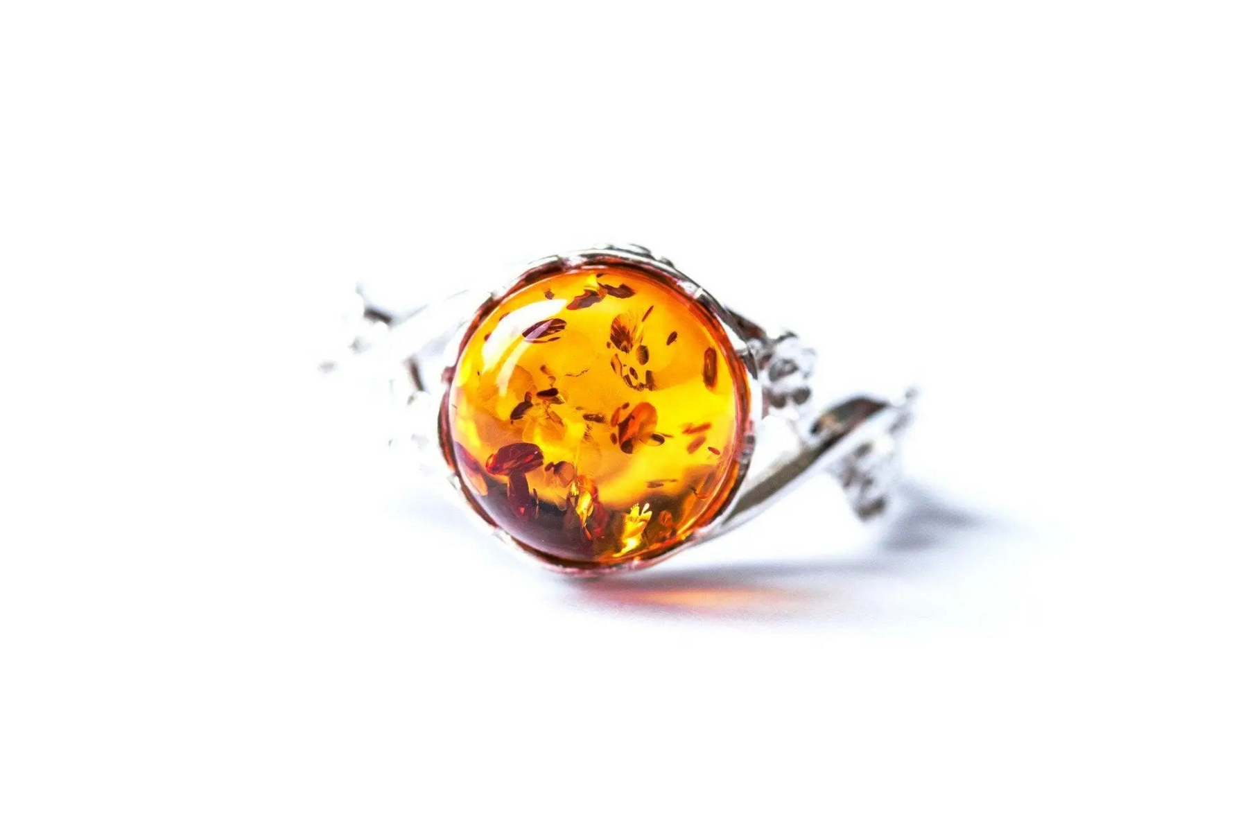 Dainty Floral Amber Ring - Selectique