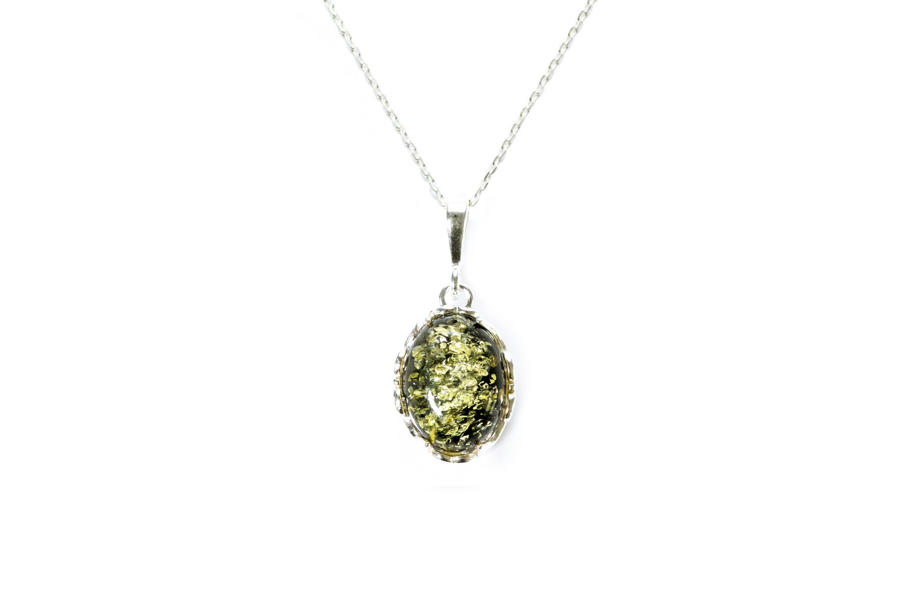 Demi Green Amber Drop Pendant - Selectique