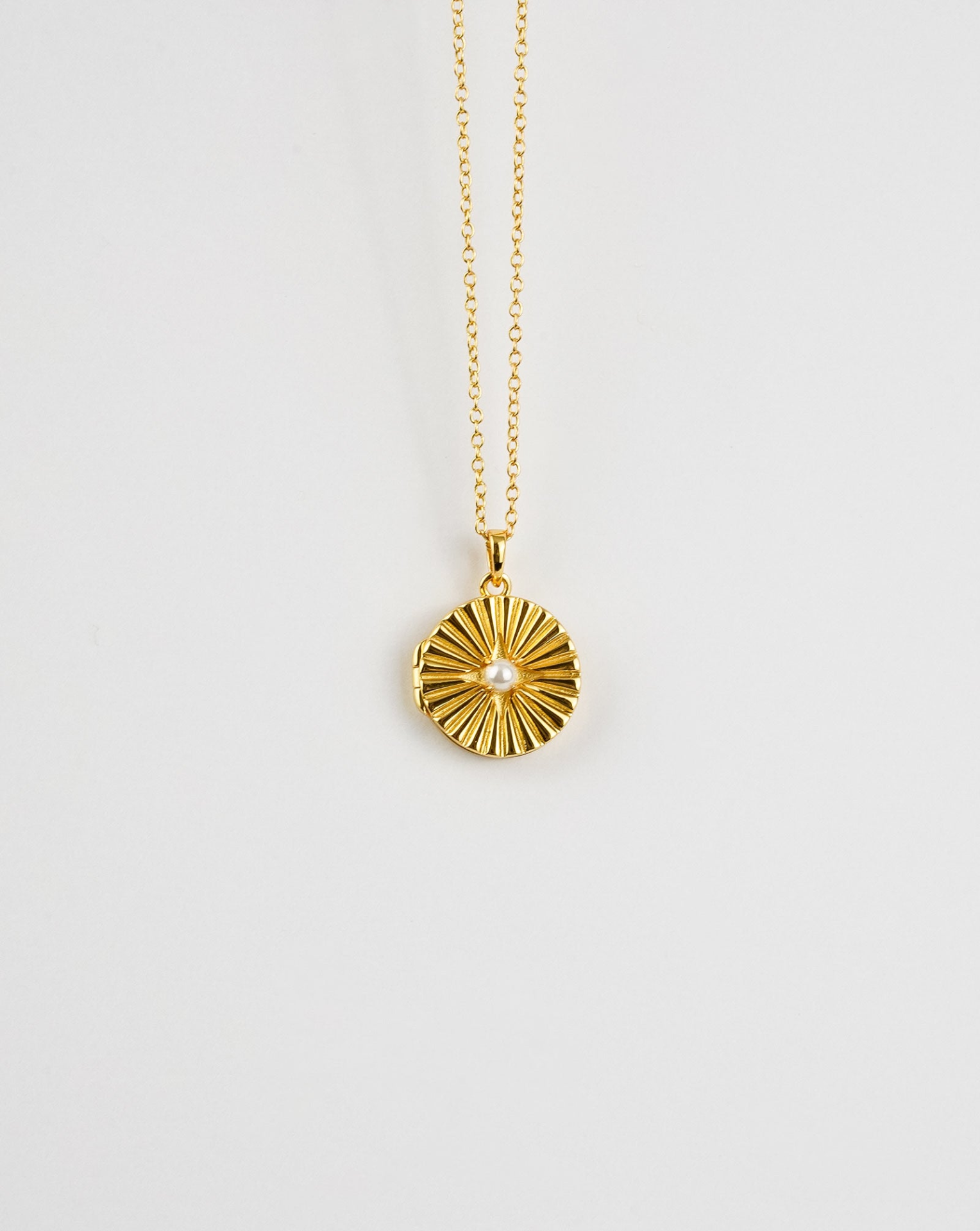 Sun Shell Pearl Locket Necklace - Selectique