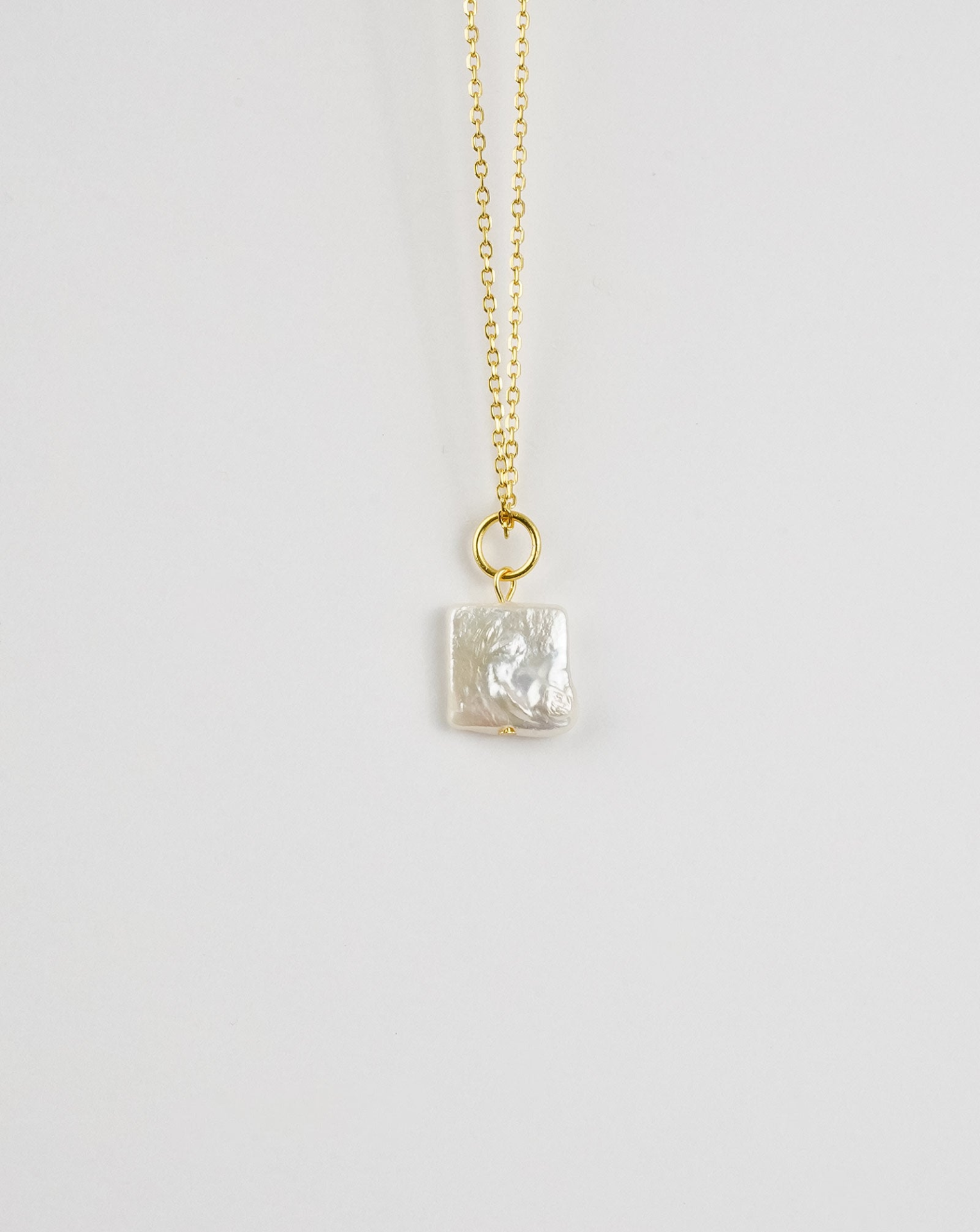 Square Pendant Pearl Necklace - Selectique