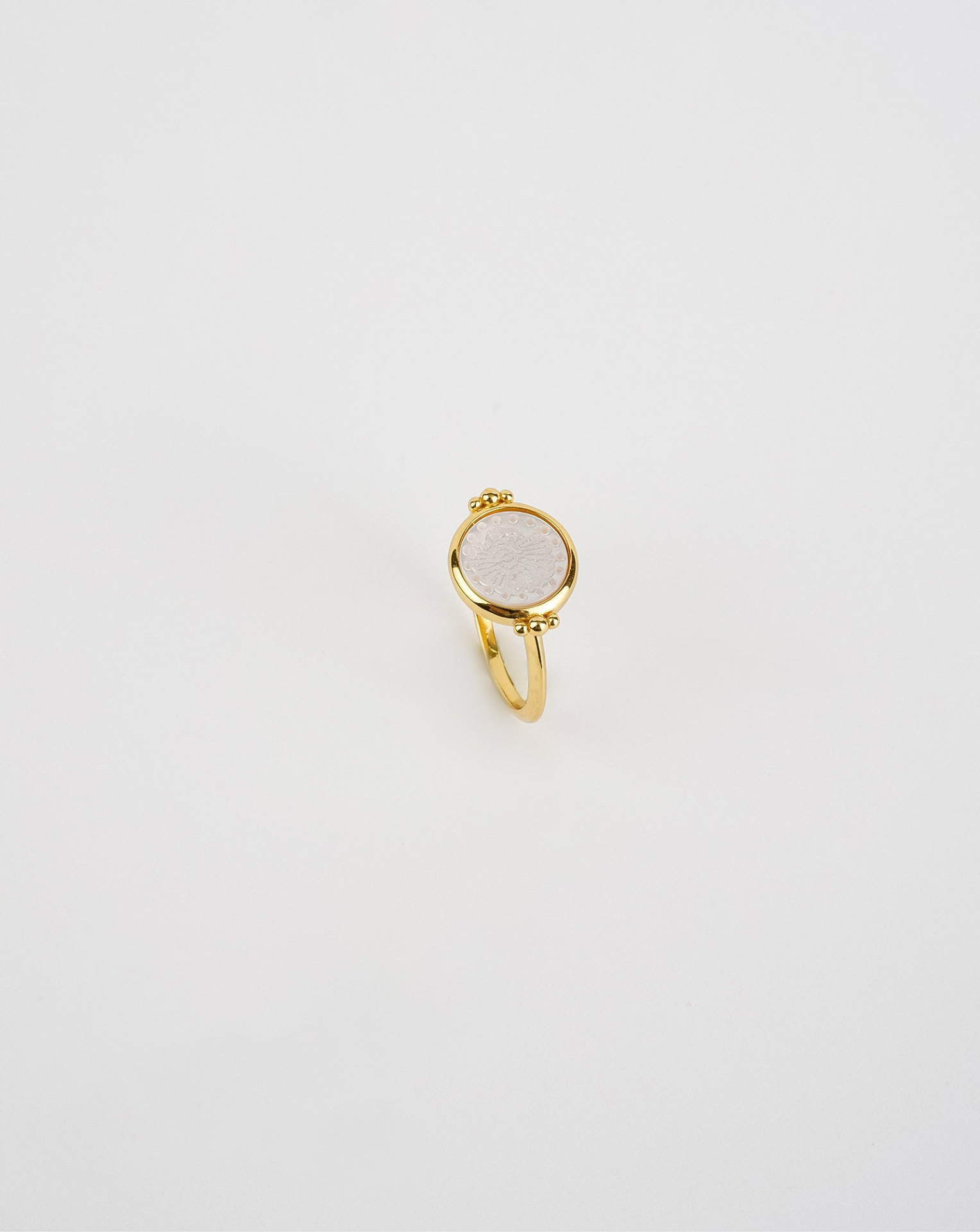 Sea Shell Print Pearl Ring - Selectique