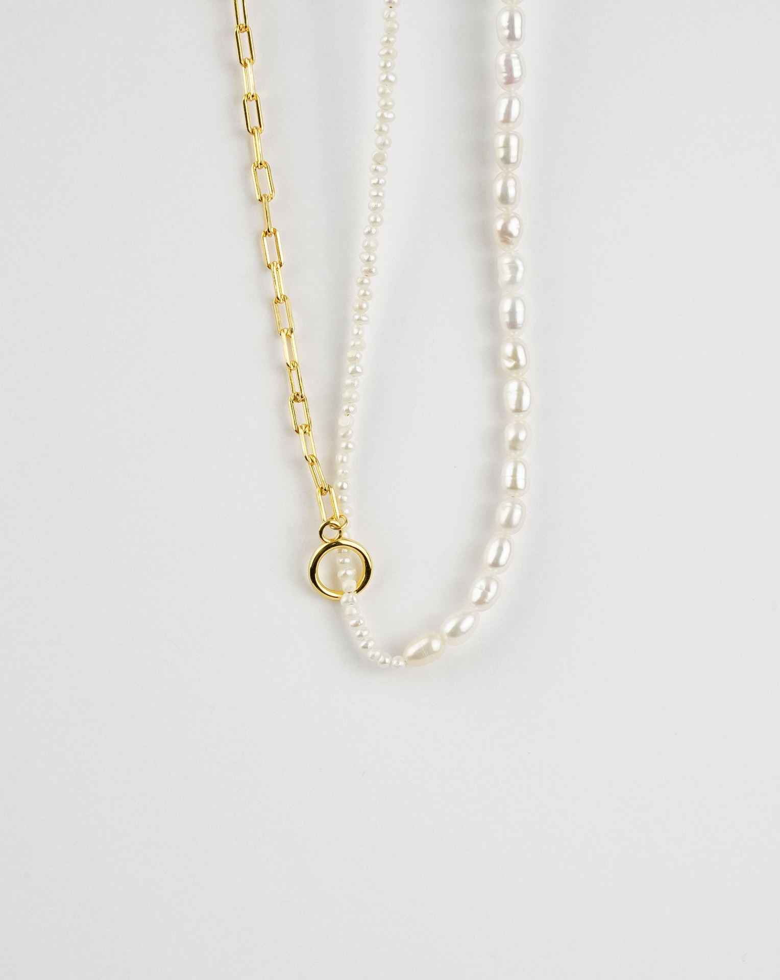Chain Link Pearl Necklace - Selectique