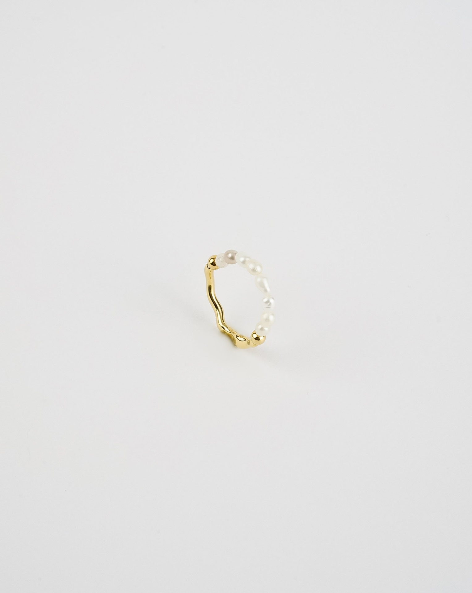Hammered Pearl Ring - Selectique
