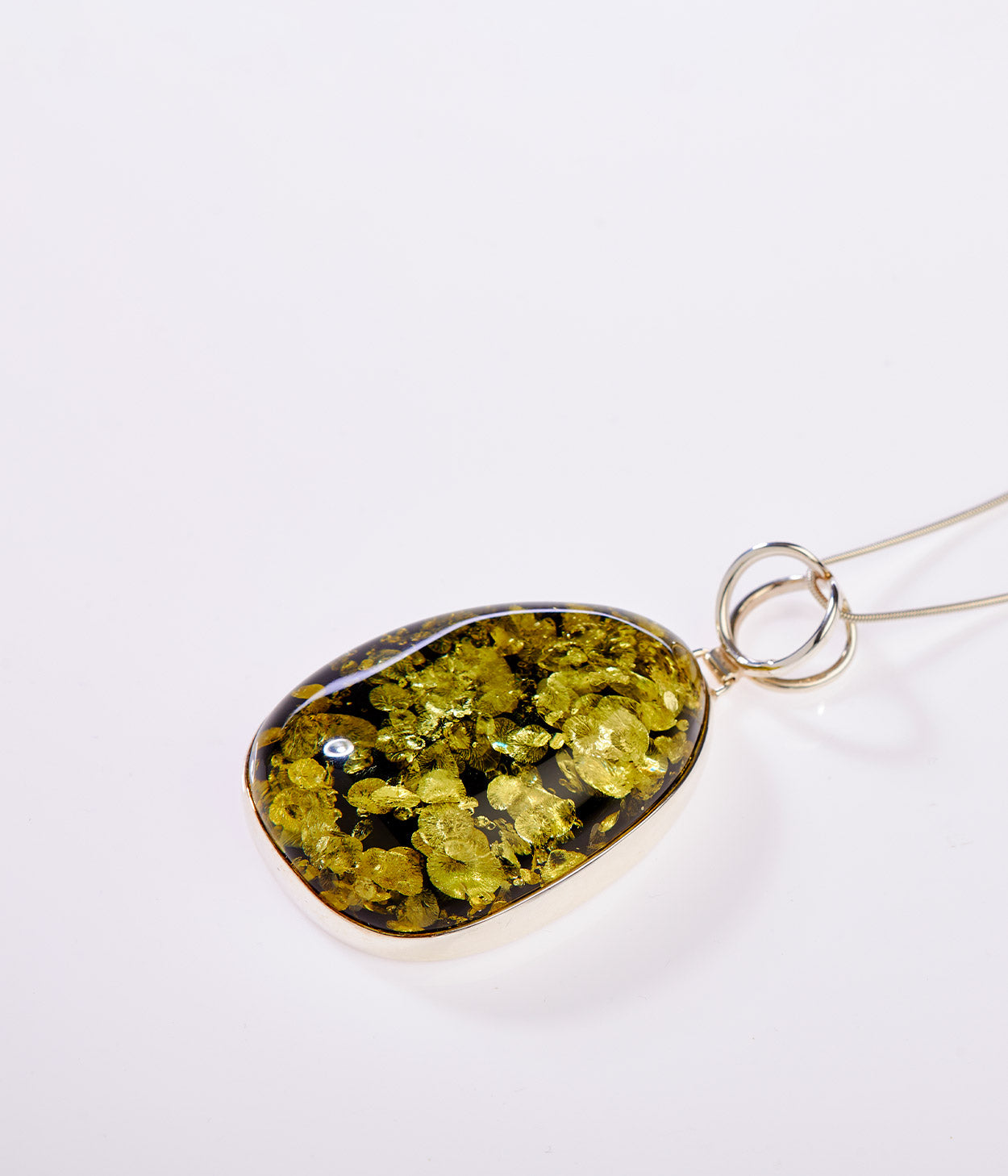 OOAK Mystic Green Oval Pendant - Selectique