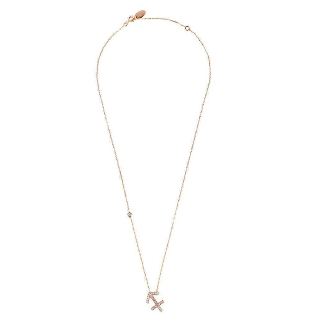 Zodiac Star Sign Pendant Necklace Rose Gold Sagittarius.