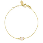 Pisa Mini Teardrop Bracelet Gold Rose Quartz.