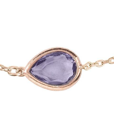 Pisa Mini Teardrop Bracelet Rosegold Amethyst.