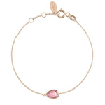 Pisa Mini Teardrop Bracelet Rosegold Pink Tourmaline.