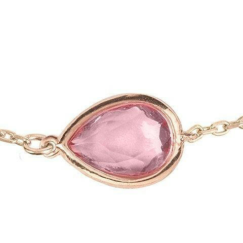 Pisa Mini Teardrop Bracelet Rosegold Pink Tourmaline.