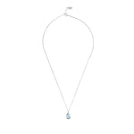 Pisa Mini Teardrop Necklace Silver Blue Topaz.