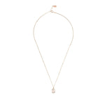 Pisa Mini Teardrop Necklace Rosegold Rose Quartz.