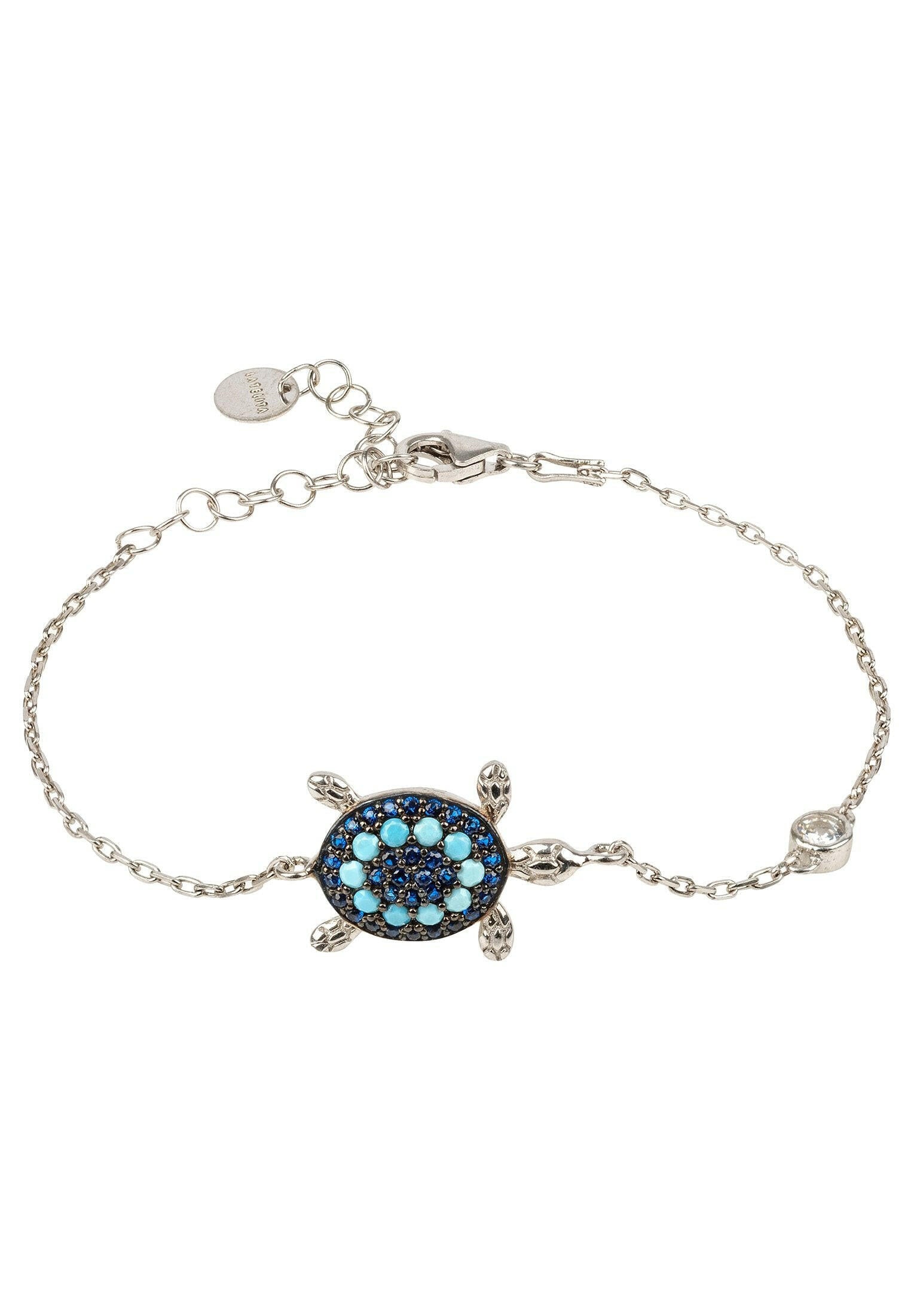 Turtle Turquoise Blue Bracelet Silver.