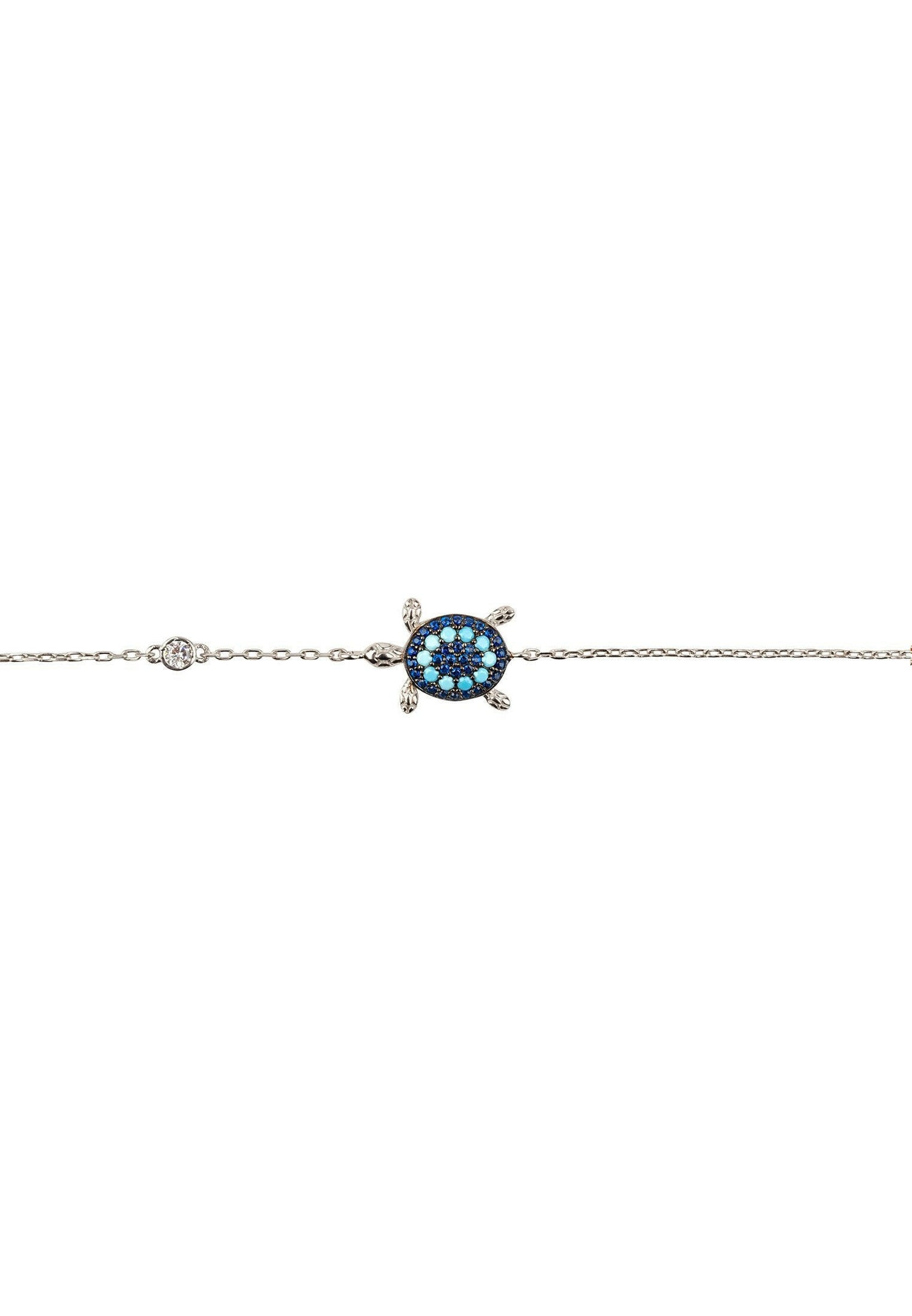 Turtle Turquoise Blue Bracelet Silver.