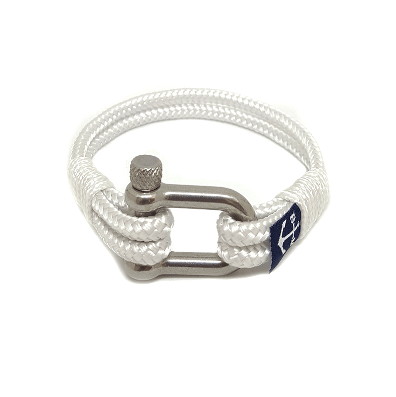 Pulsera náutica con grillete blanco
