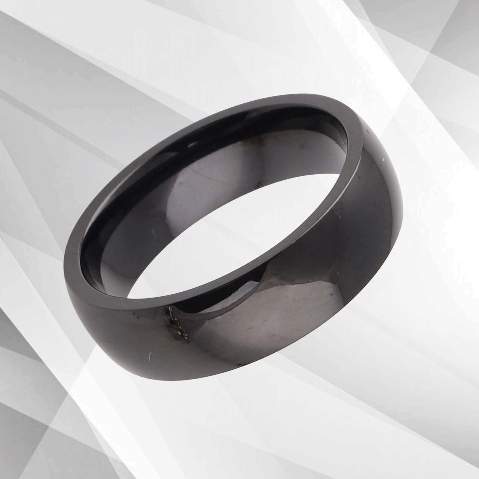 6mm Men’s Sparkling Anniversary Black Titanium Wedding Band Ring.