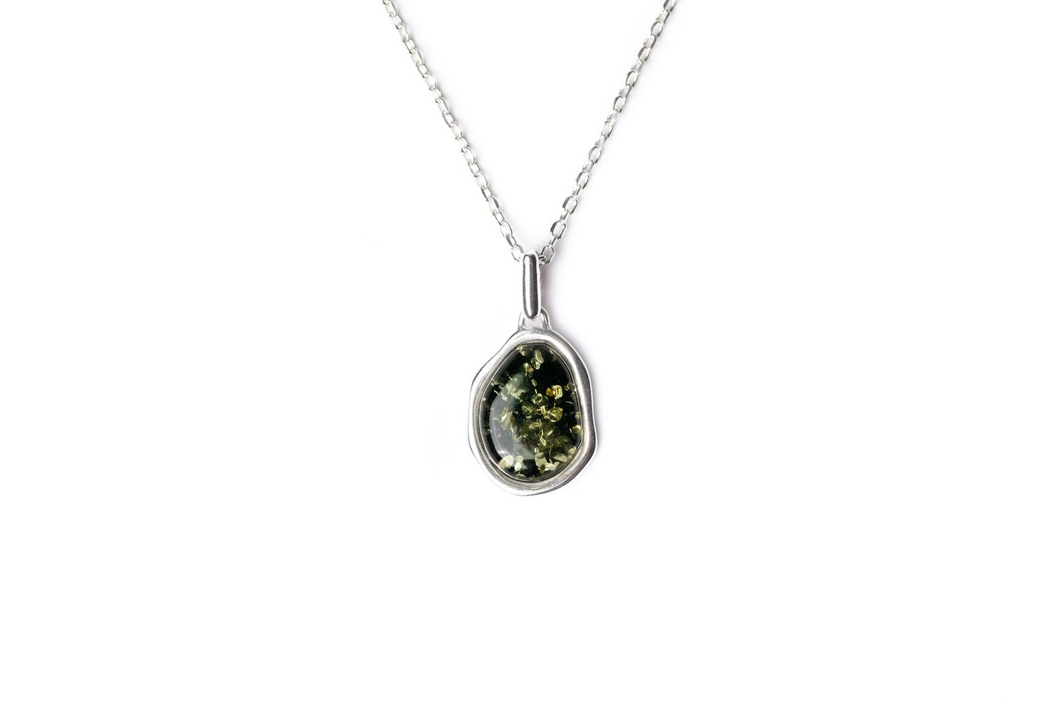 Green Amber ELEMENT Pendant Necklace