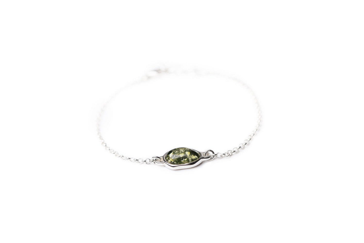 Green Amber ELEMENT Link Chain Bracelet