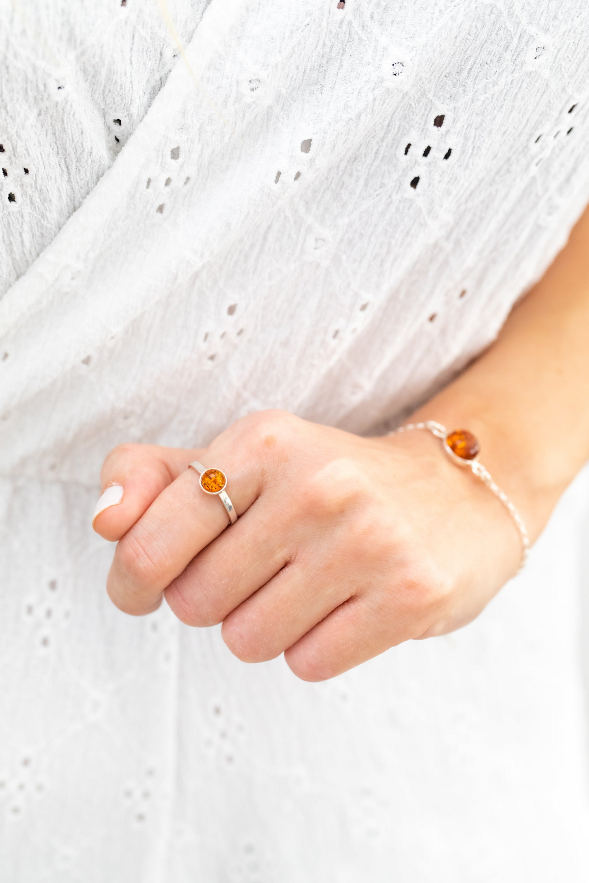ESSENTIALS Mini Amber Stacking Ring - Selectique 