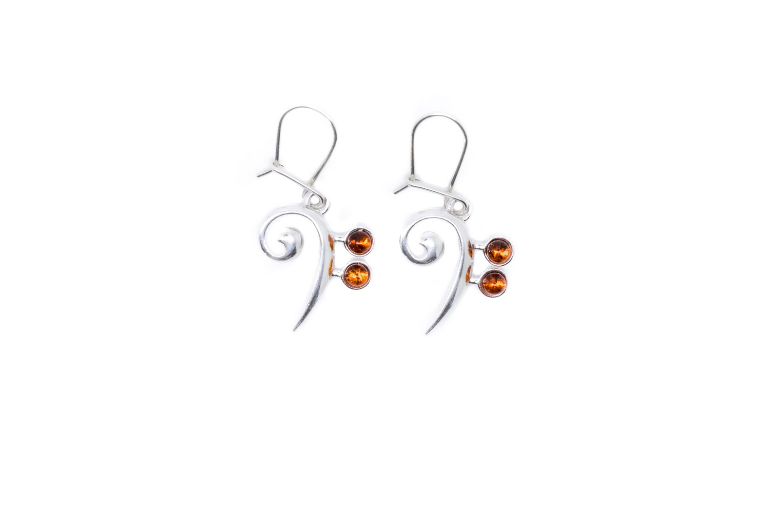 Bass Clef Gemstone Earrings