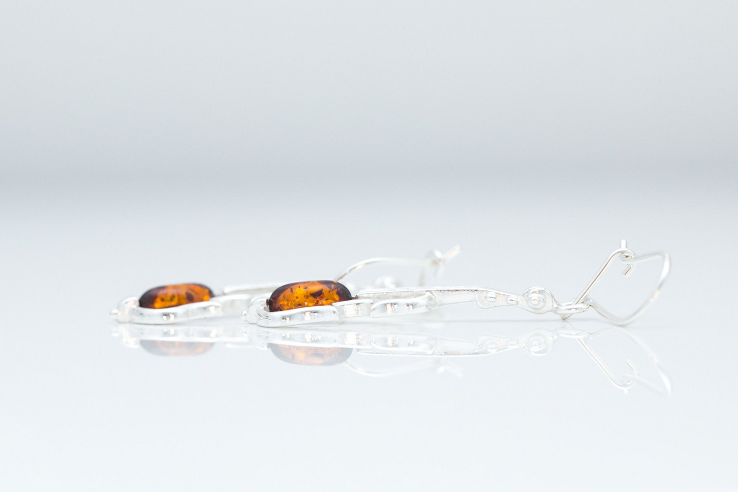 Amber Violin Dangle Earrings