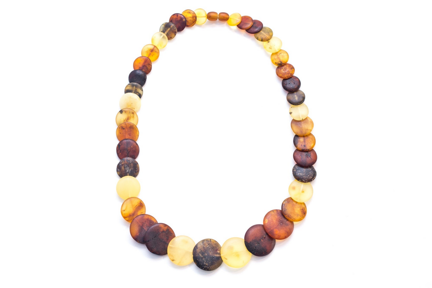 Colourful Amber Necklace - Round Amber Bead Necklace