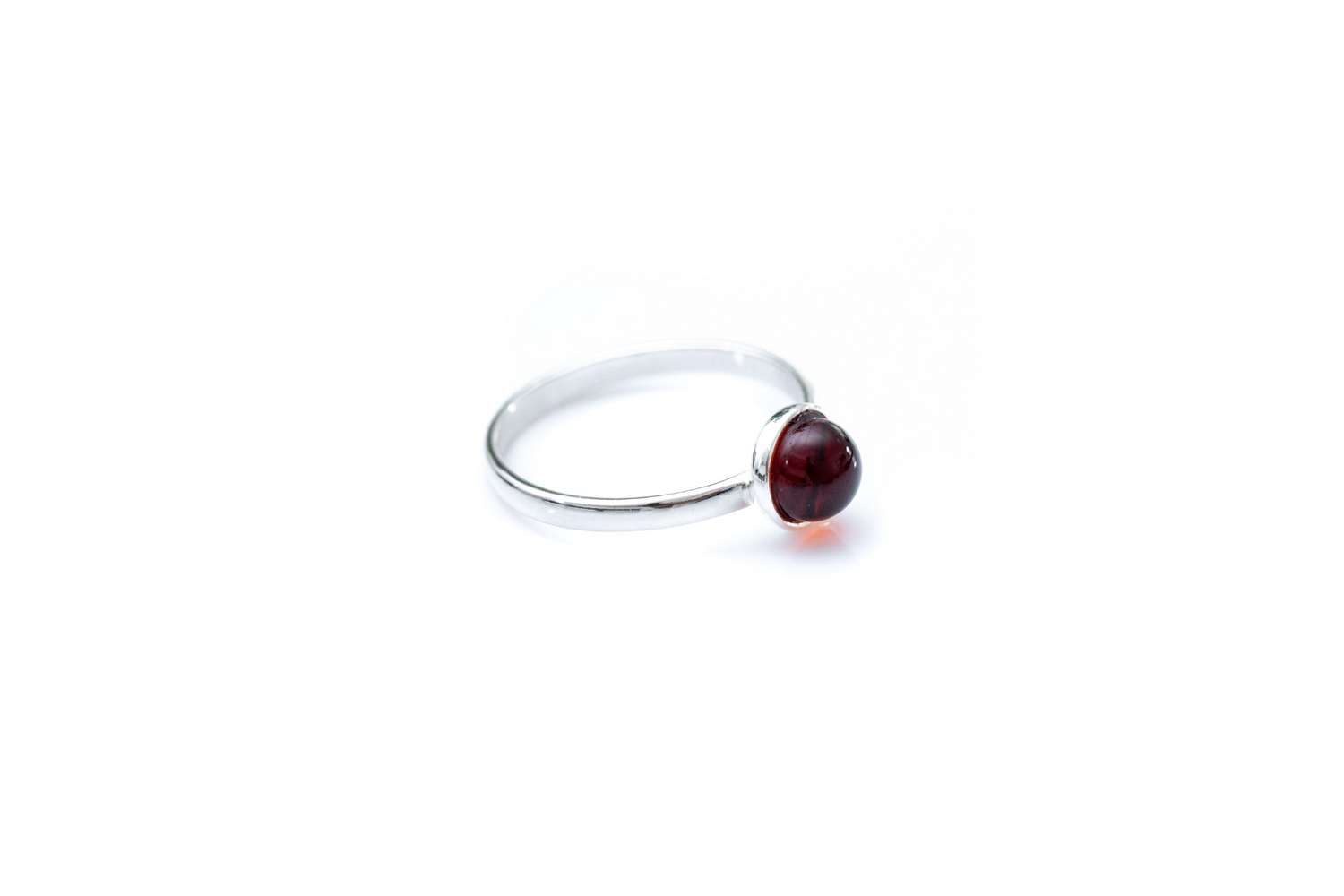 ESSENTIALS Mini Cherry Red Amber Stacking Ring